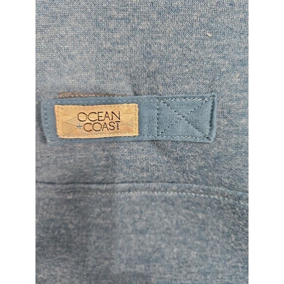 Ocean Coast Shirt Mens Large Blue 1/4  Zip Pullover Sweater Microfiber Soft NWT - Picture 4 of 5